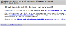 Tablet Screenshot of caltechlib.library.caltech.edu