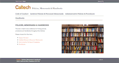 Desktop Screenshot of policies.caltech.edu