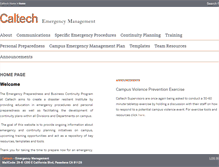 Tablet Screenshot of emergencypreparedness.caltech.edu