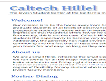 Tablet Screenshot of hillel.caltech.edu