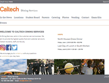 Tablet Screenshot of dining.caltech.edu